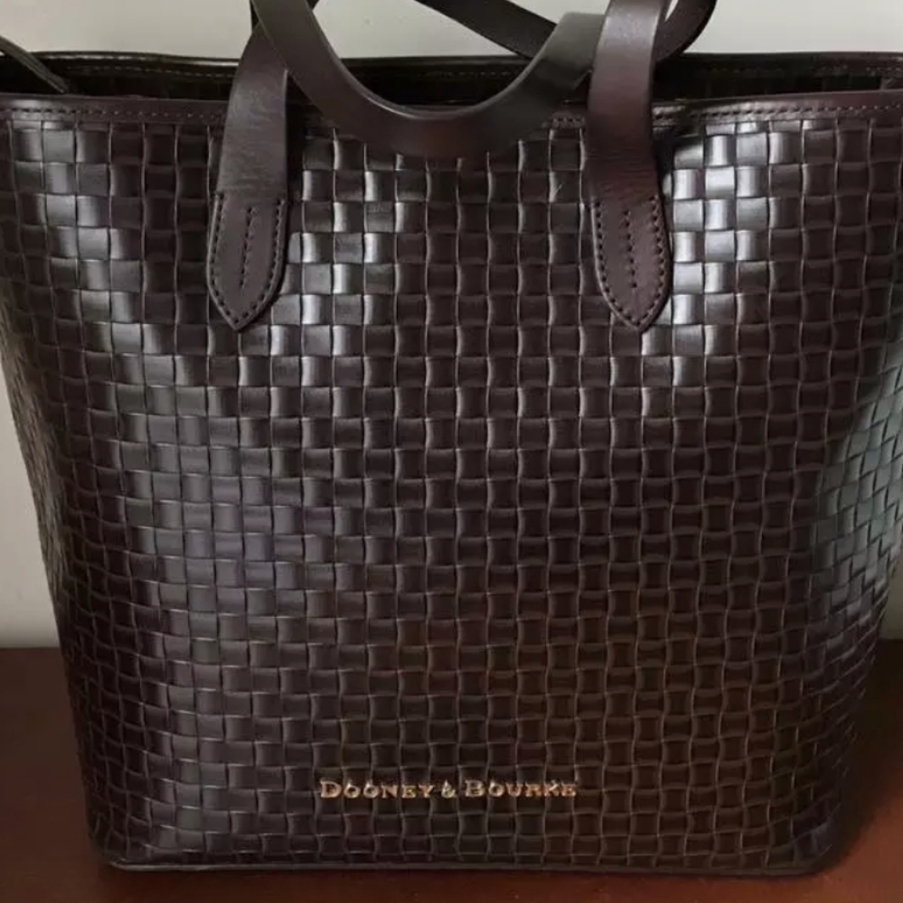 Dooney & Bourke Brown Woven Shopper Tote